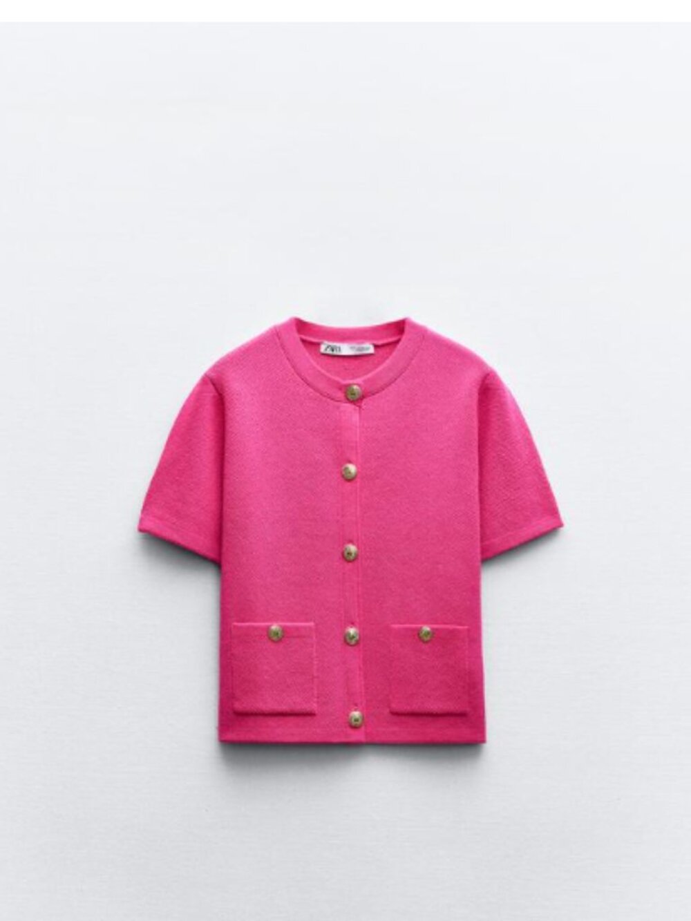 ZARA KNIT CARDIGAN WITH SHORT SLEEVES